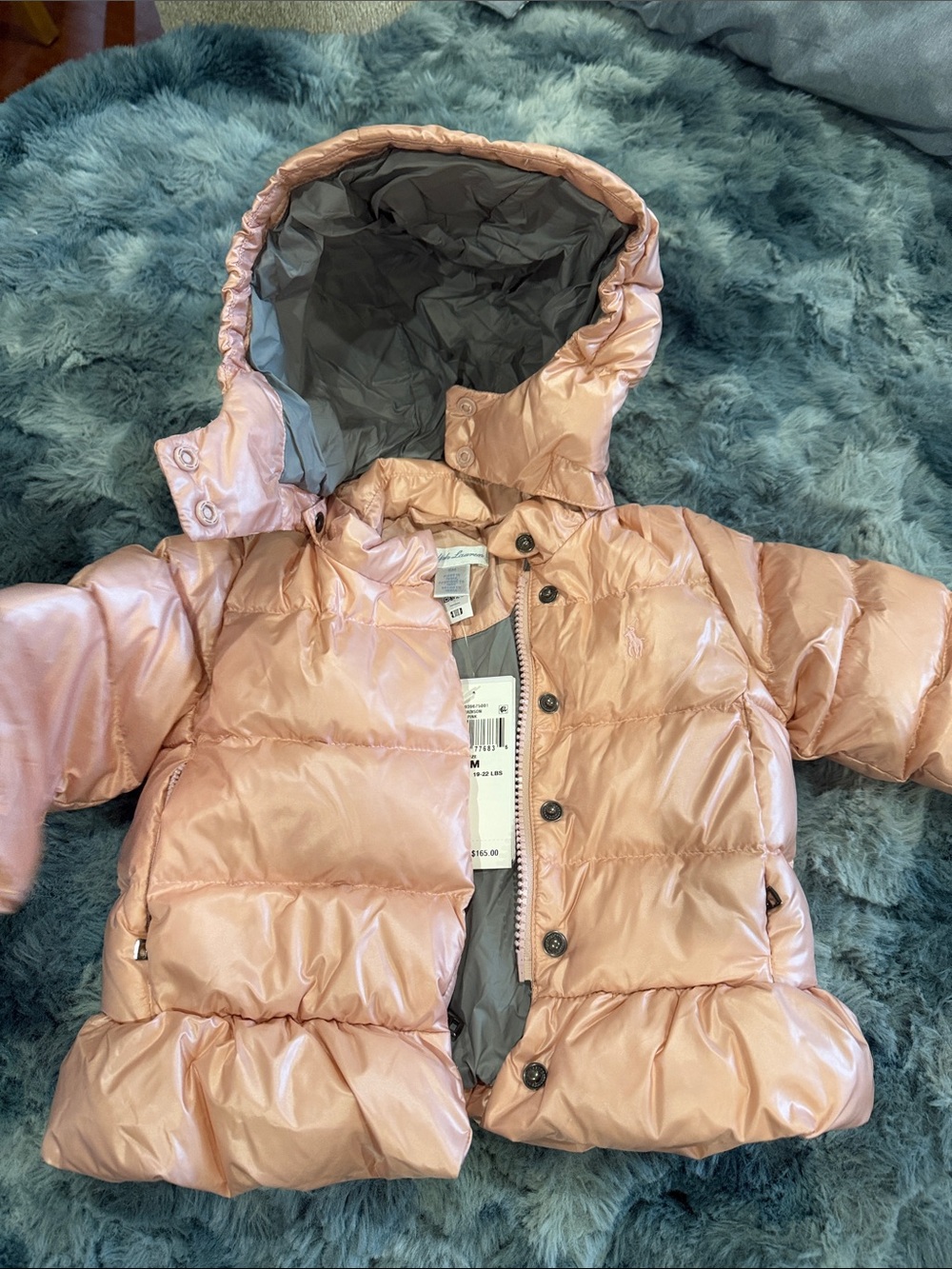 Ralph Lauren pearl Pink Quilted Puffer Coat